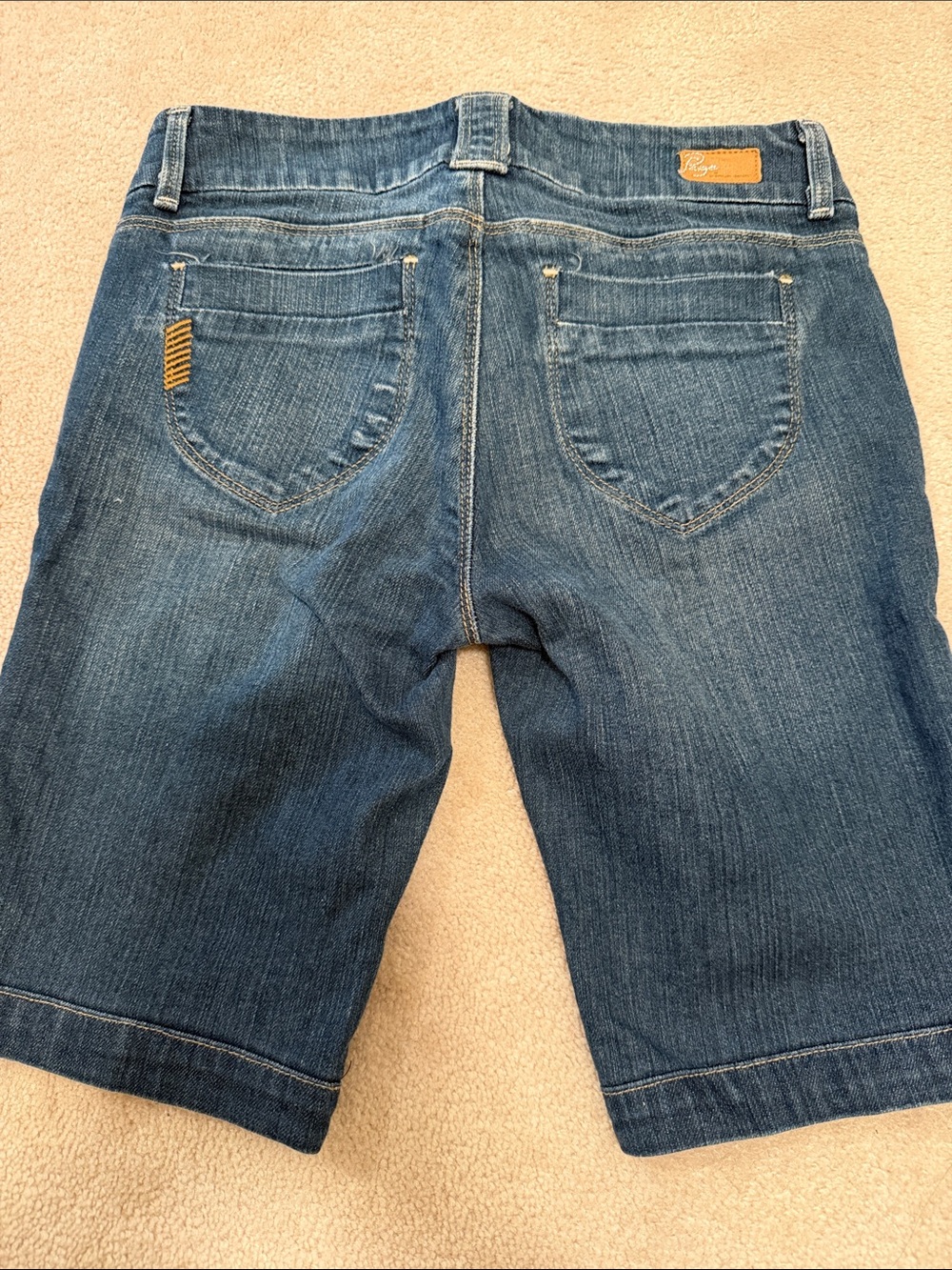 Paige Dark Blue Denim Jean Shorts